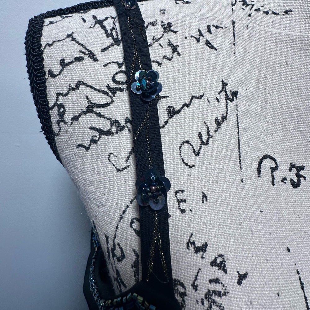 Beautiful Y2KVintage Sue Wong Silk Sheer Mesh Lace Beaded Floral Maxi Slip Dress - Picture 6 of 16